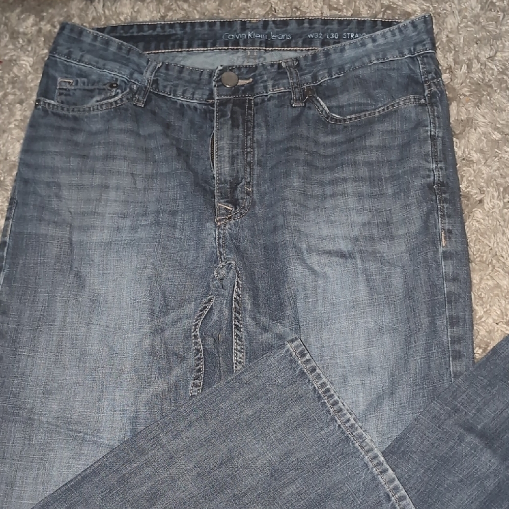 Calvin Klein Blue Straight Jeans Classic Denim Style